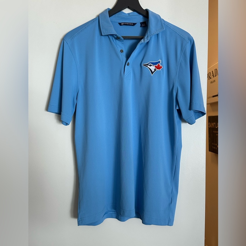 Cutter & Buck Sky Blue Polo with BlueJays logo